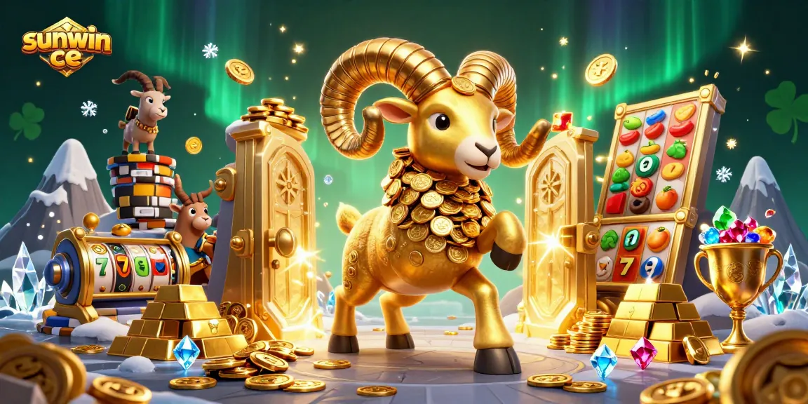 Experience thrilling adventures with sunwin ce featuring golden ram and vibrant slot elements.