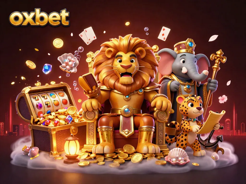 Experience thrilling winning moments at oxbet casino with a vibrant 3D illustration.