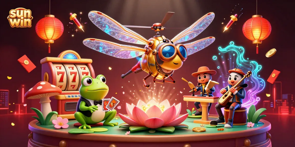 Experience thrilling action at sun win with engaging game elements and vibrant characters in a lively 3D casino scene.
